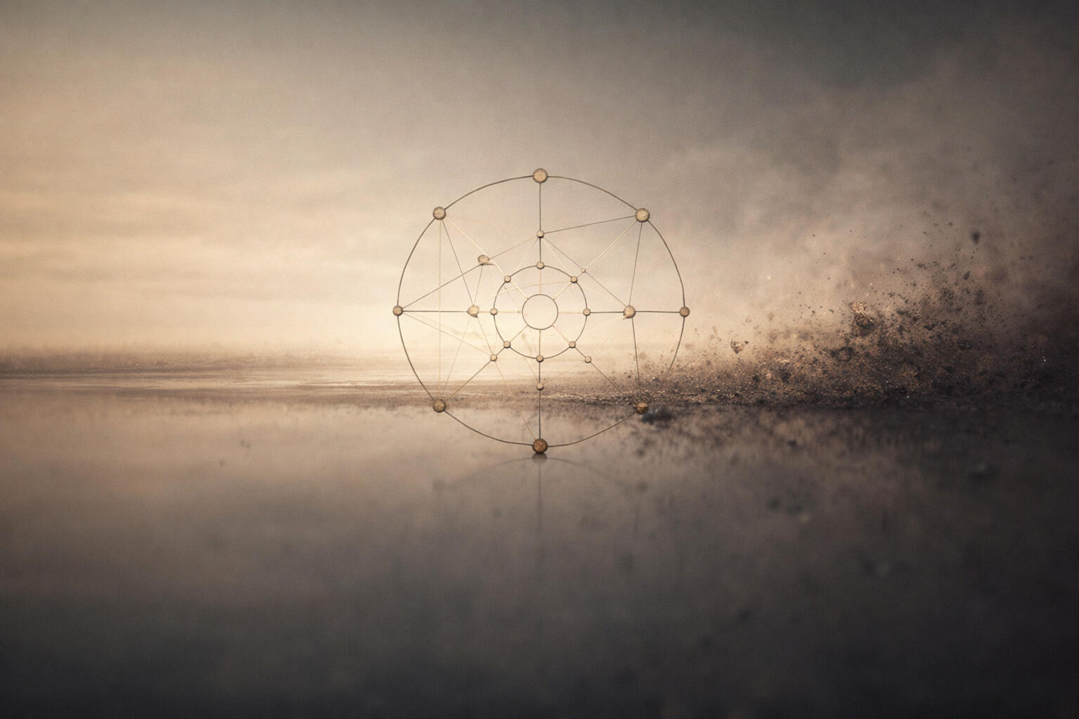 People as the System — Human Presence as the Primary Infrastructure Abstract network form emerging from a physical environment, representing a period when systems relied on direct human presence, face-to-face coordination, and manual communication rather than digital infrastructure.